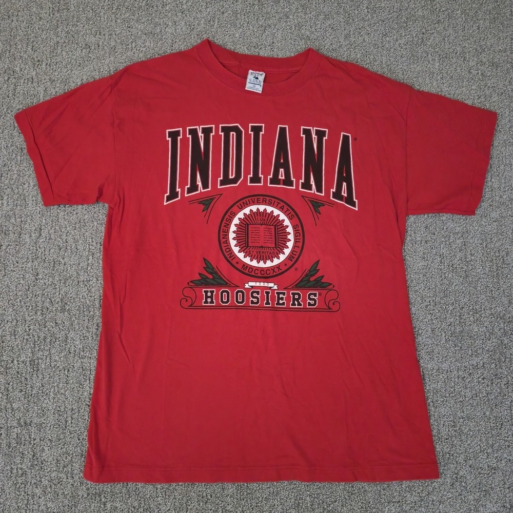 Vintage Indiana University T-shirt Size Large Red Galt Sand Single Stitch